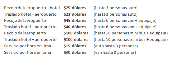 Airport Transfer Prices